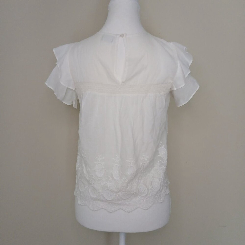 Aritzia Sheer White Lace Blouse - Picture 7 of 9